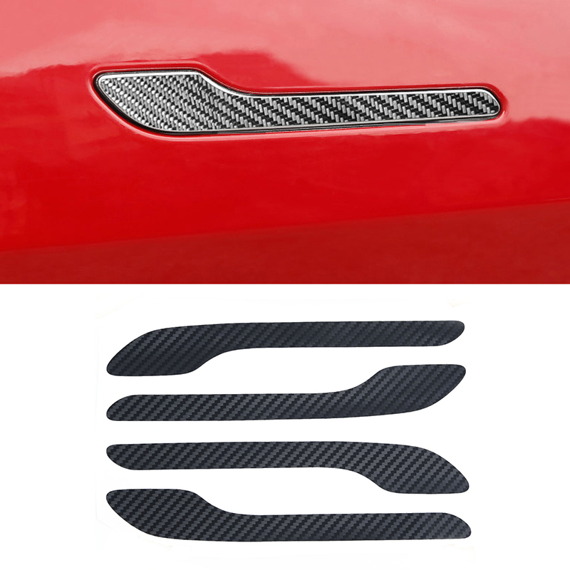  Carbon Style Side Door Handle Cover Trim For Tesla Model 3 2018-2022/Model Y 2020-2023